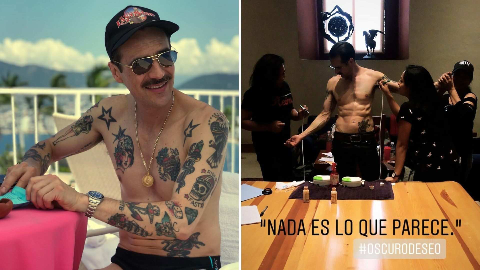 El proceso por el que Jorge Poza atraviesa para cubrirse sus tatuajes en  'Oscuro Deseo' | Canal U | Unicable