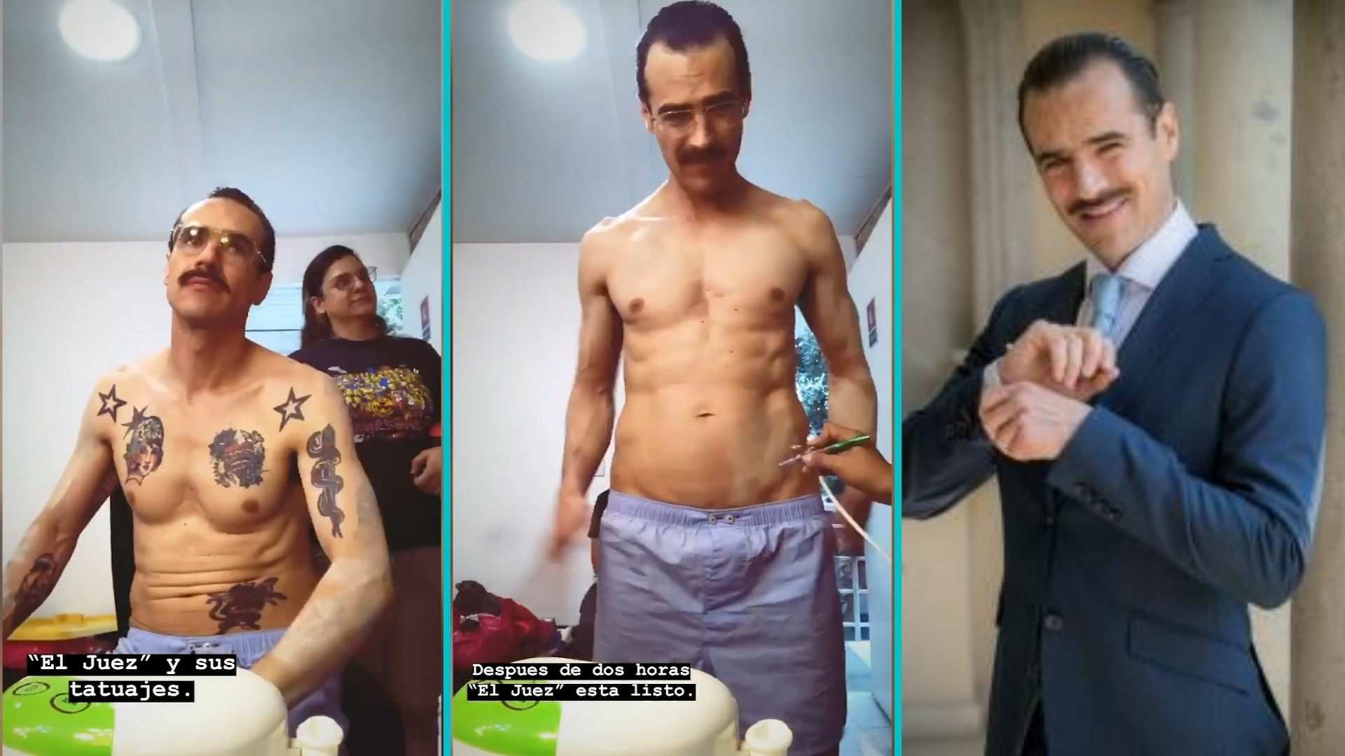 Jorge Poza muestra paso a paso cómo oculta sus tatuajes para su papel en  'Oscuro Deseo'